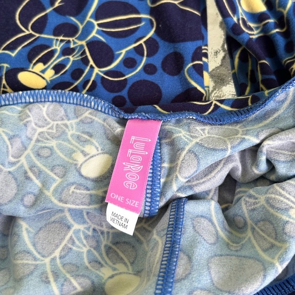 LuLaRoe- Disney Minnie Blue and Yellow Leggings - Picture 3 of 4